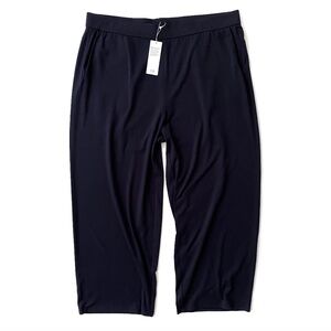 Eileen Fisher Nwt Stretch Jersey Knit Nocturnal Blue Straight Ankle Pants 1X